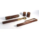 A Victorian brass and leather four drawer telescope by W.F.