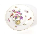 A Meissen cabinet plate hand decorated with floral sprays, d.