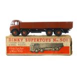 A Dinky Supertoys 501 Foden diesel 8-wheel wagon, maroon body, black chassis,