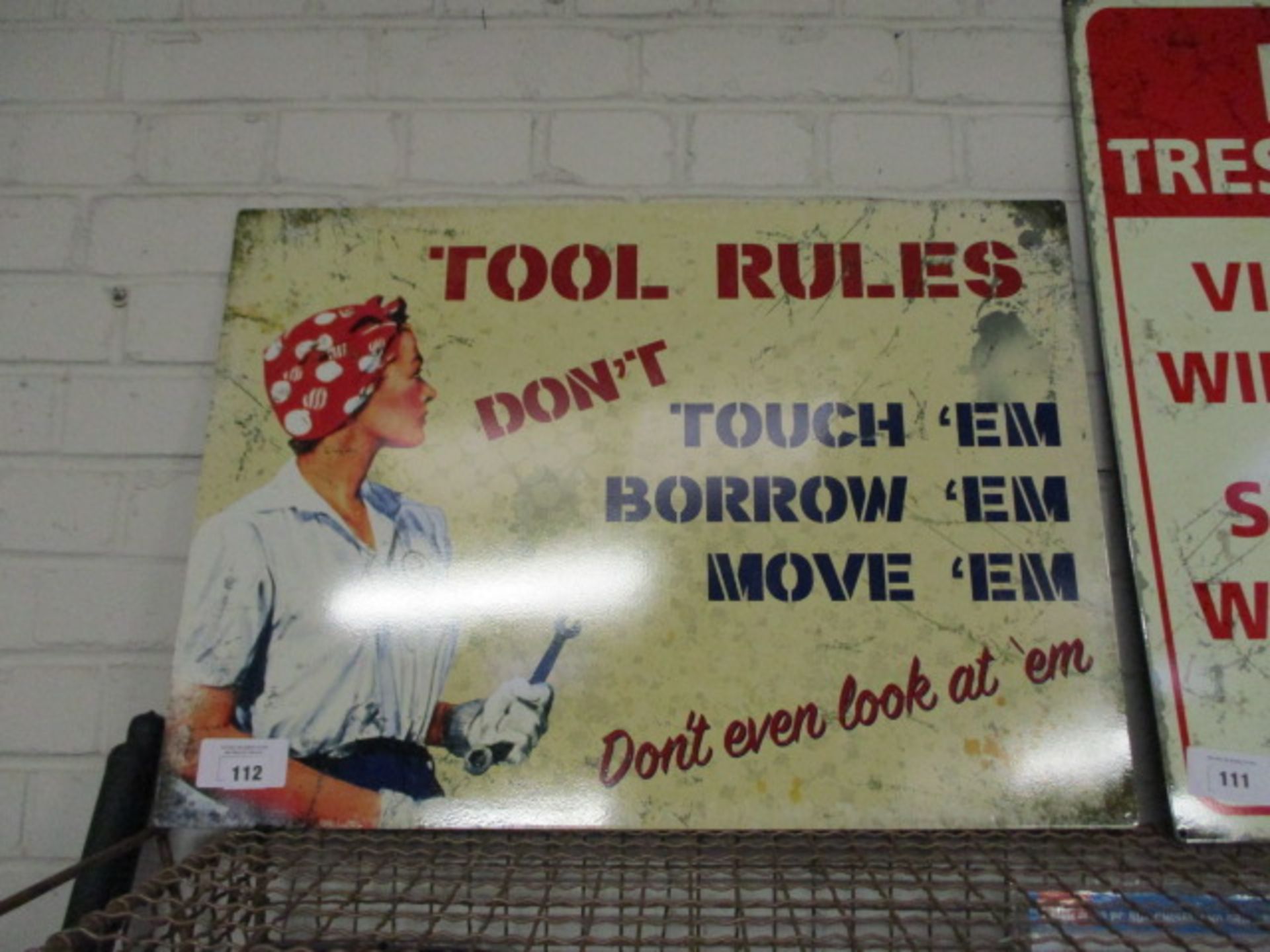 Tool Rules enamel sign (117)