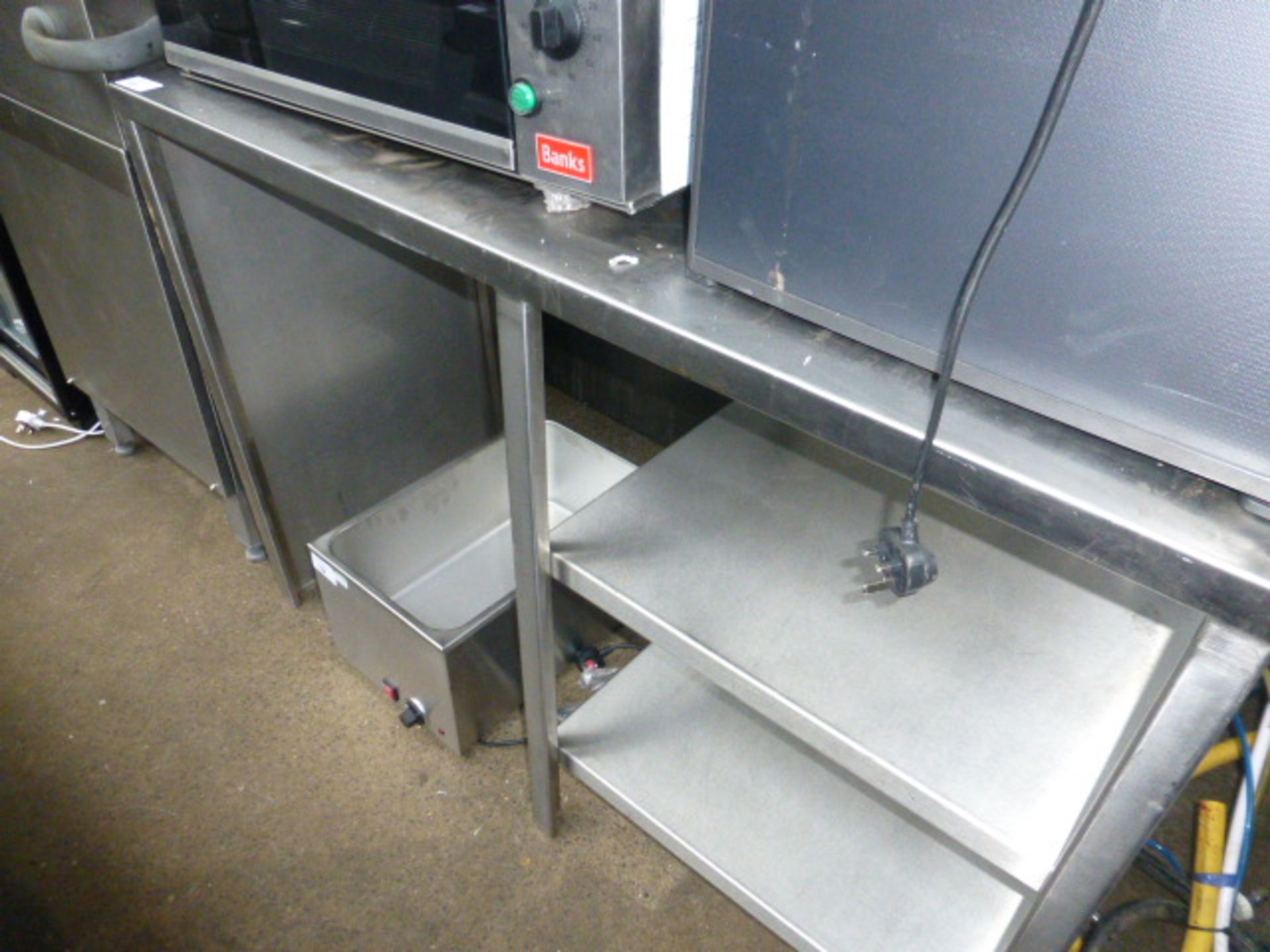 140cm stainless steel preparation top with shelves under