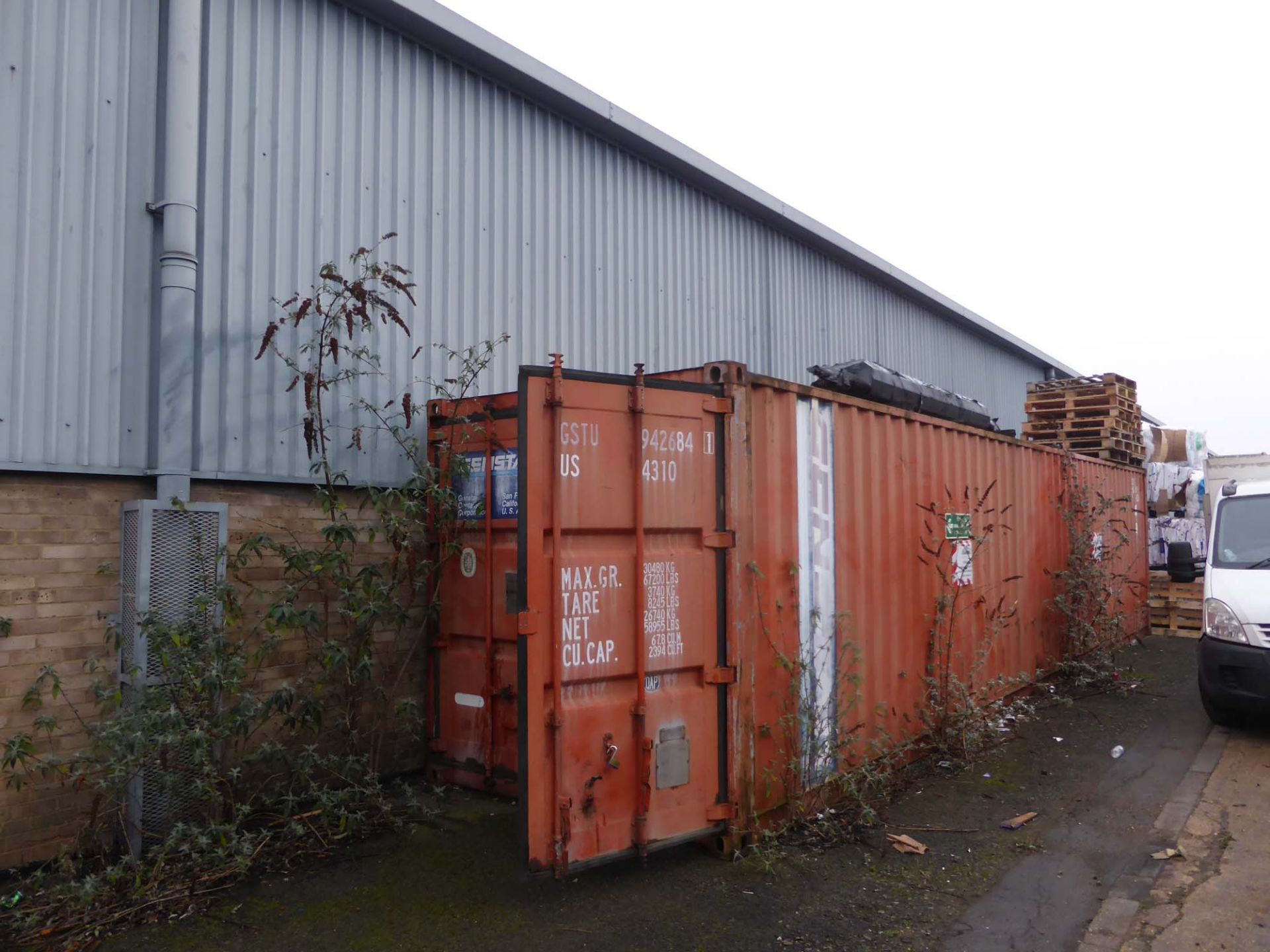 40ft corrugated steel former frieght containiner used for storage (not including contents)