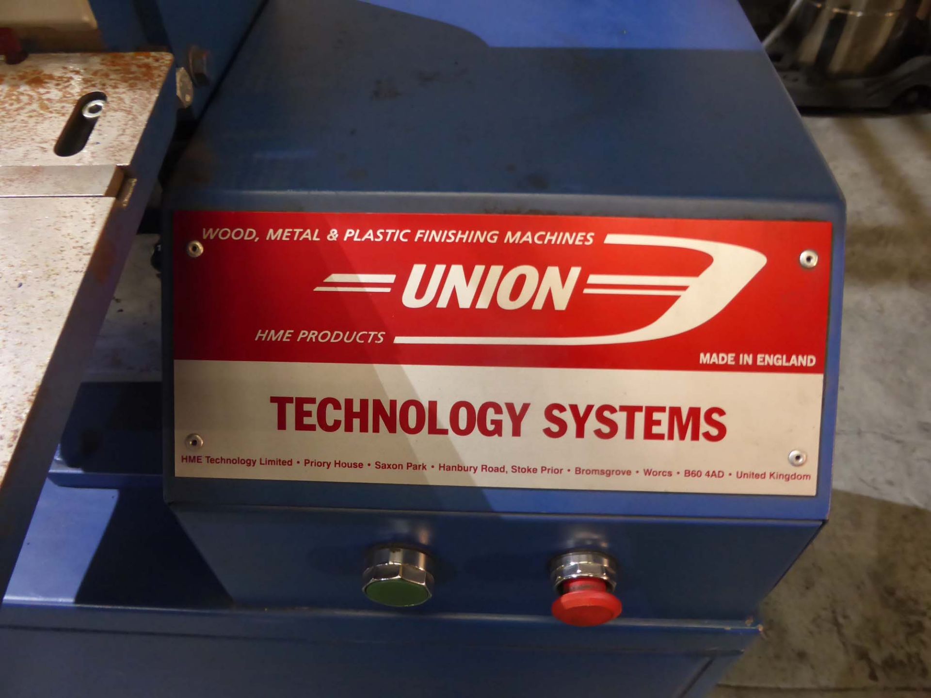 Union technology systems vertical belt linisher 3 phase electric Machine Number: R6539 Year: 2005 - Image 4 of 4