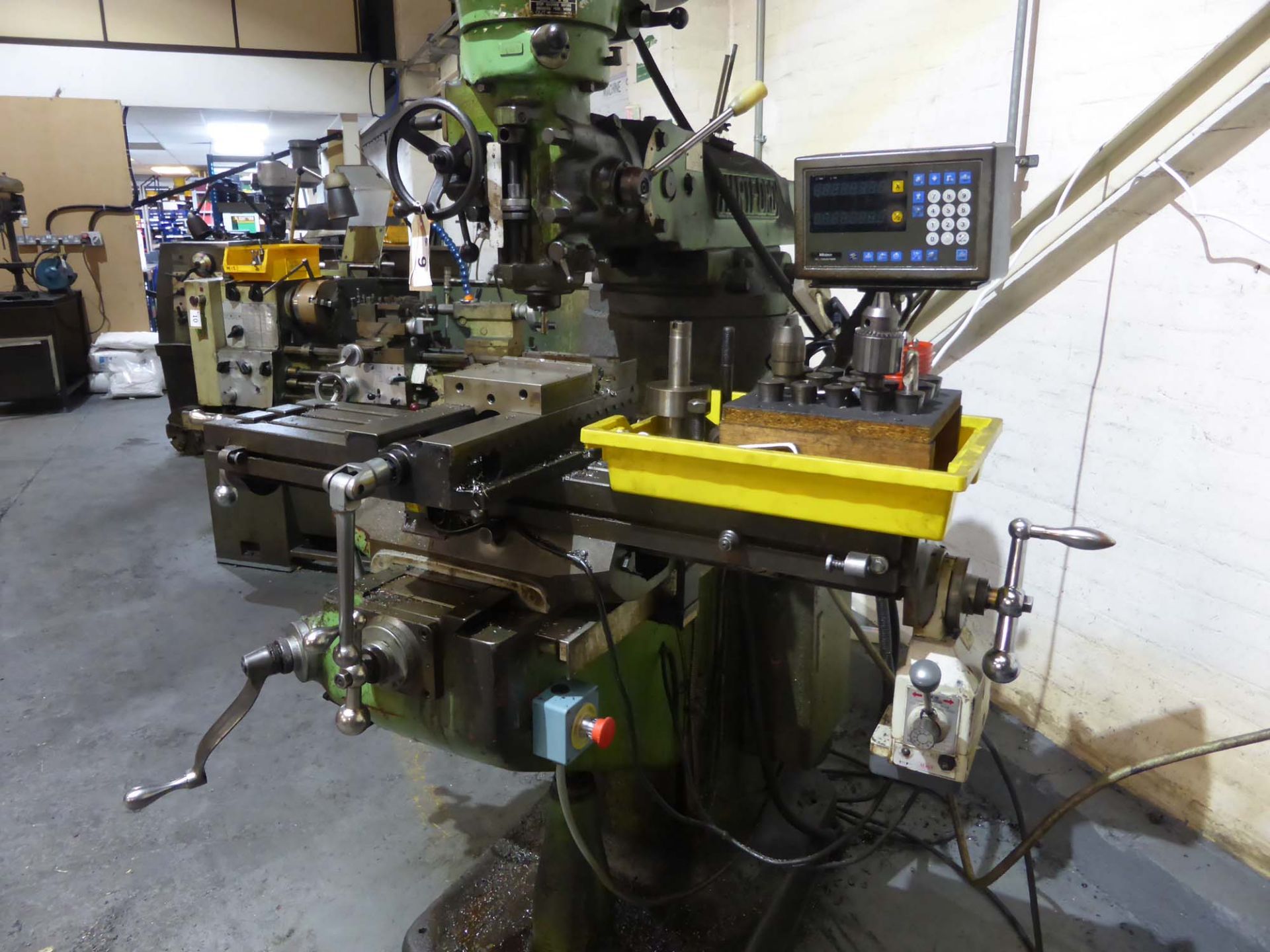 Hartford turret milling machine with powered table, Mitutoyo 2 axis DRO, machine vice and range of - Image 4 of 6