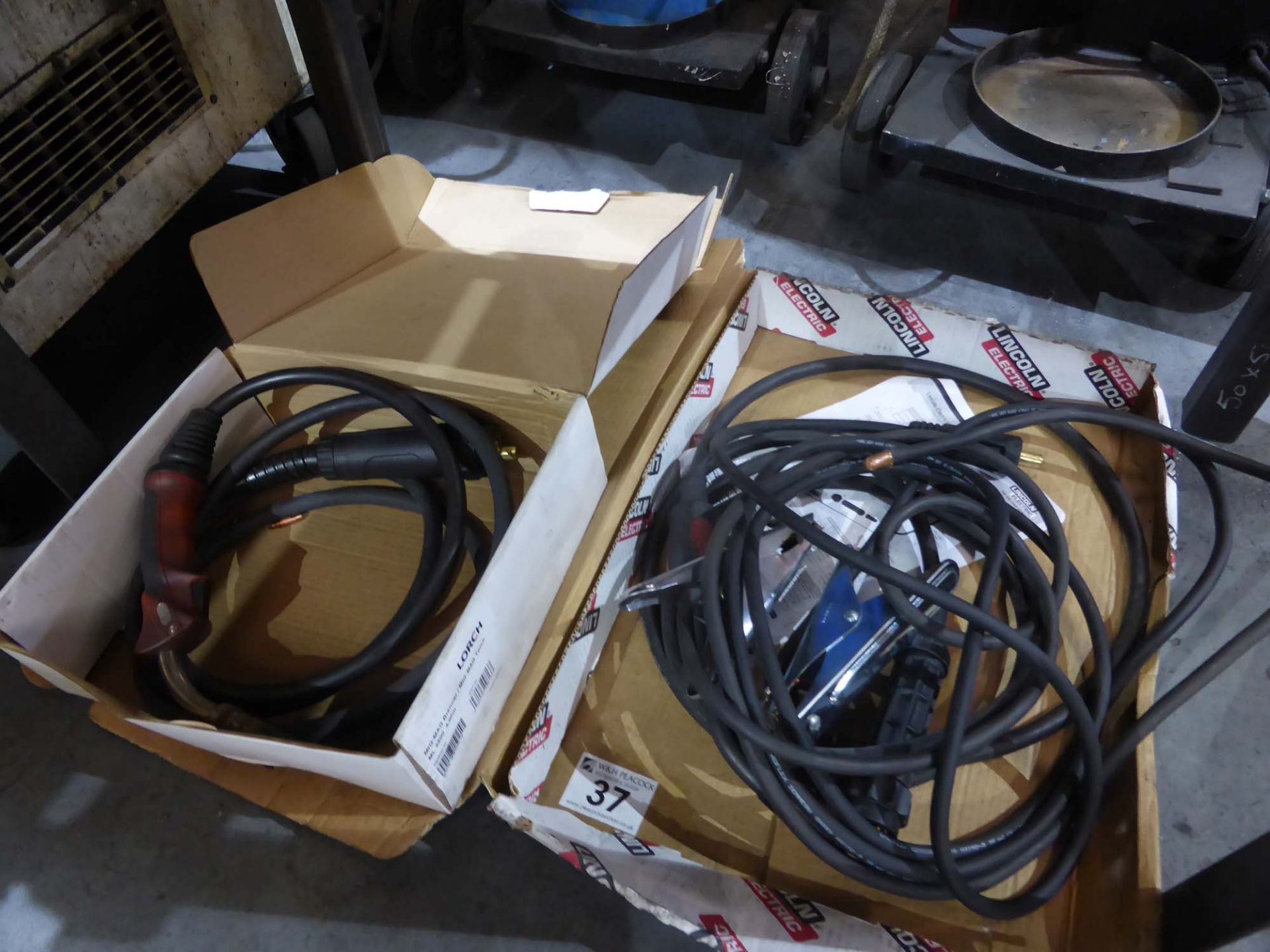 2 Lincoln electric MIG welding guns and cable