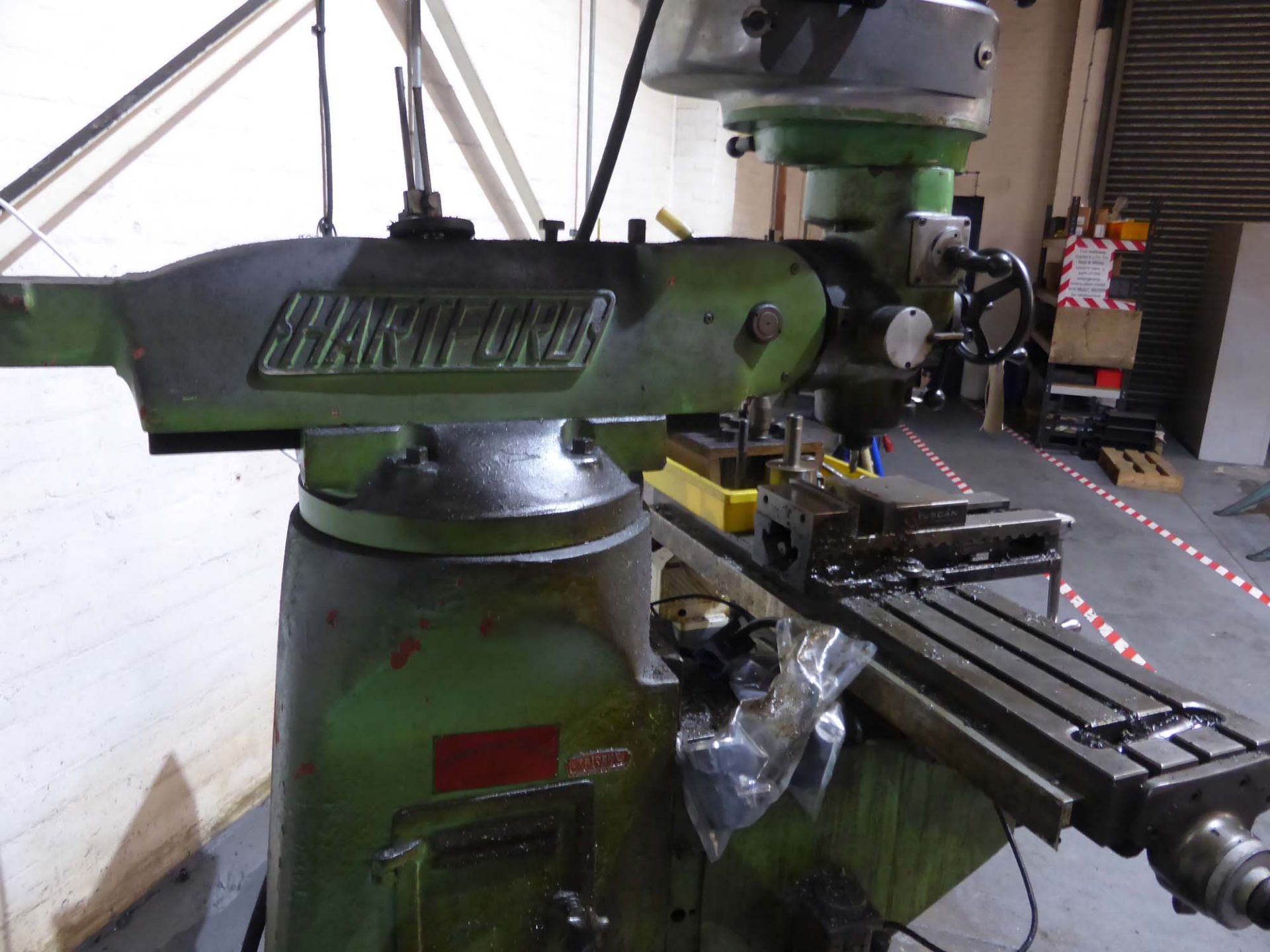 Hartford turret milling machine with powered table, Mitutoyo 2 axis DRO, machine vice and range of - Image 5 of 6