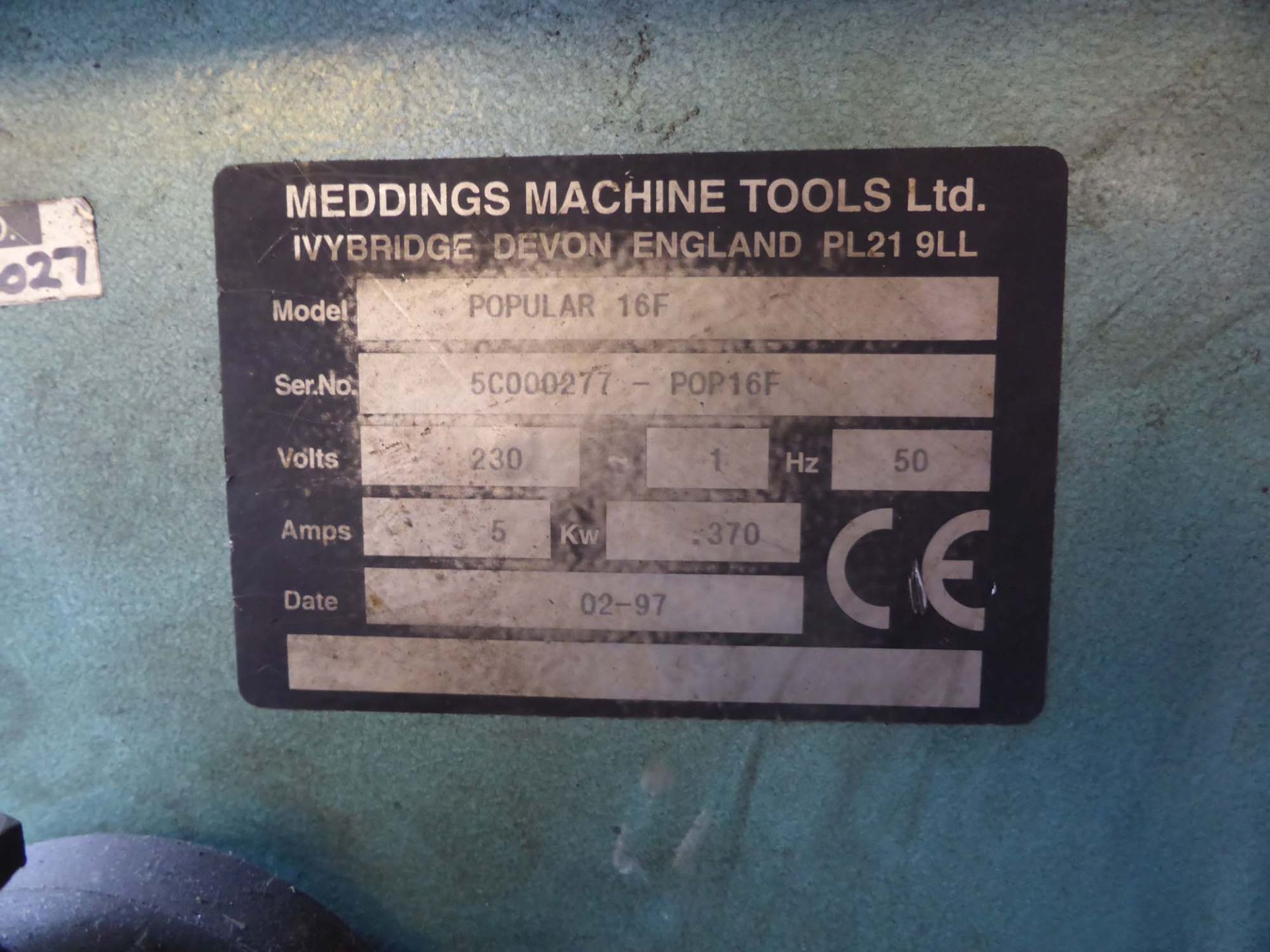 Meddings Popular 16mm capacity 12 speed pillar drill Serial Number: 5C000277-POP16F - Image 3 of 3