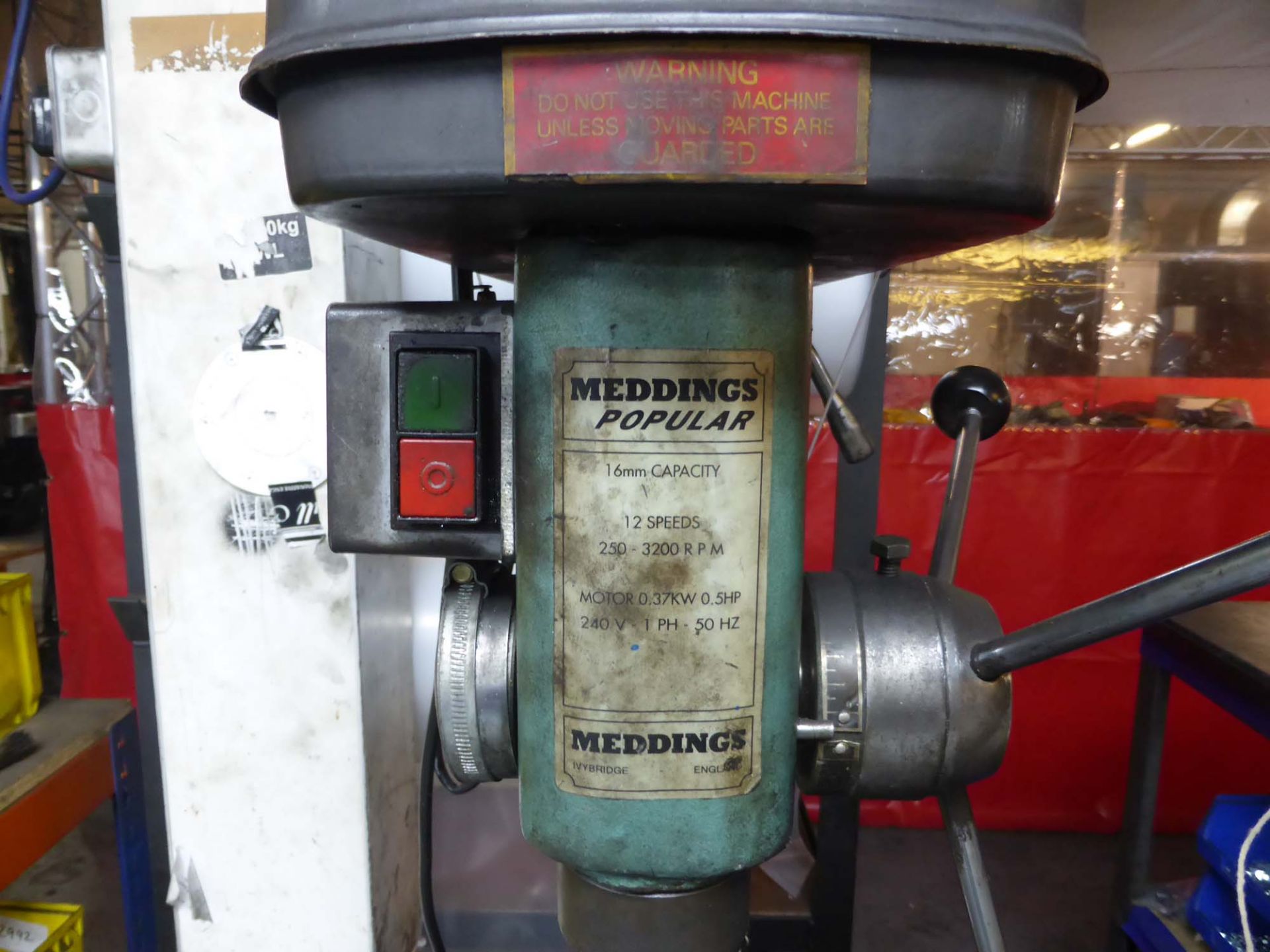 Meddings Popular 16mm capacity 12 speed pillar drill Serial Number: 5C000277-POP16F - Image 2 of 3