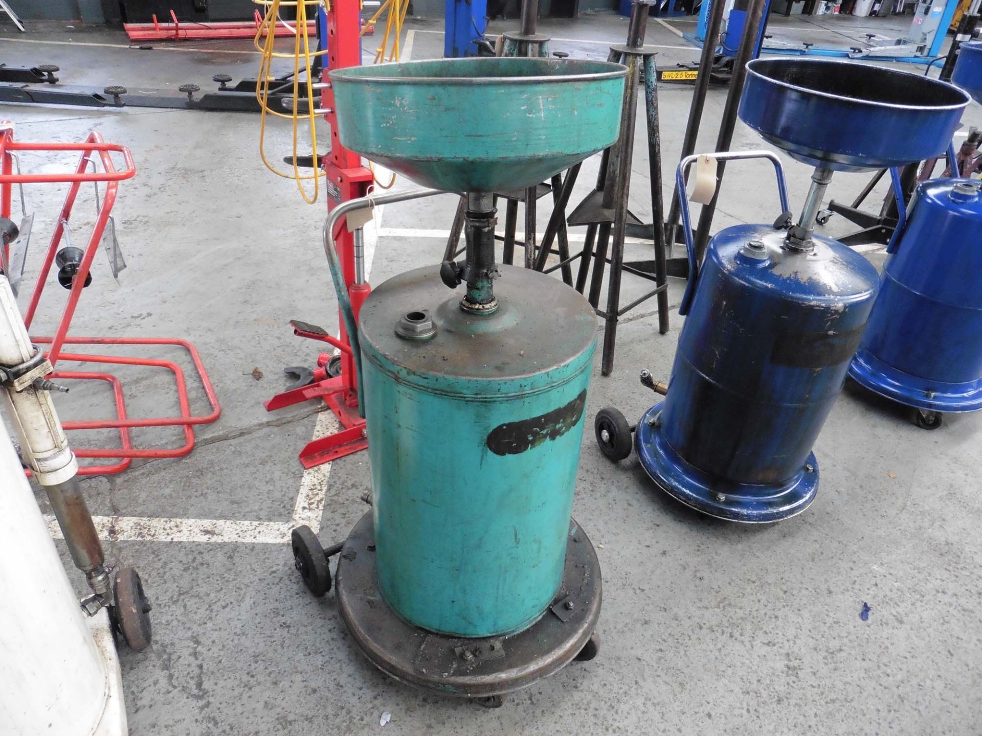 Turquoise air operated oil sump extraction unit