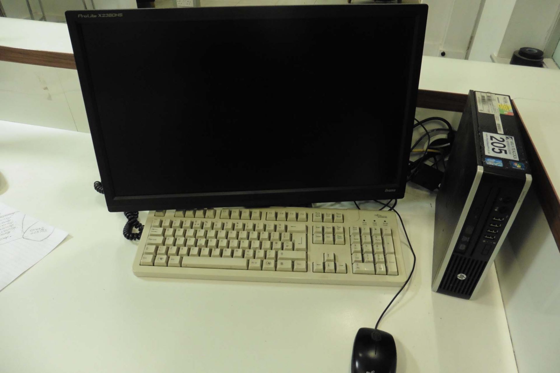 Fujitsu computer, HP Compaq mini tower together with 2 Ilyama screens and keyboards - Image 4 of 4