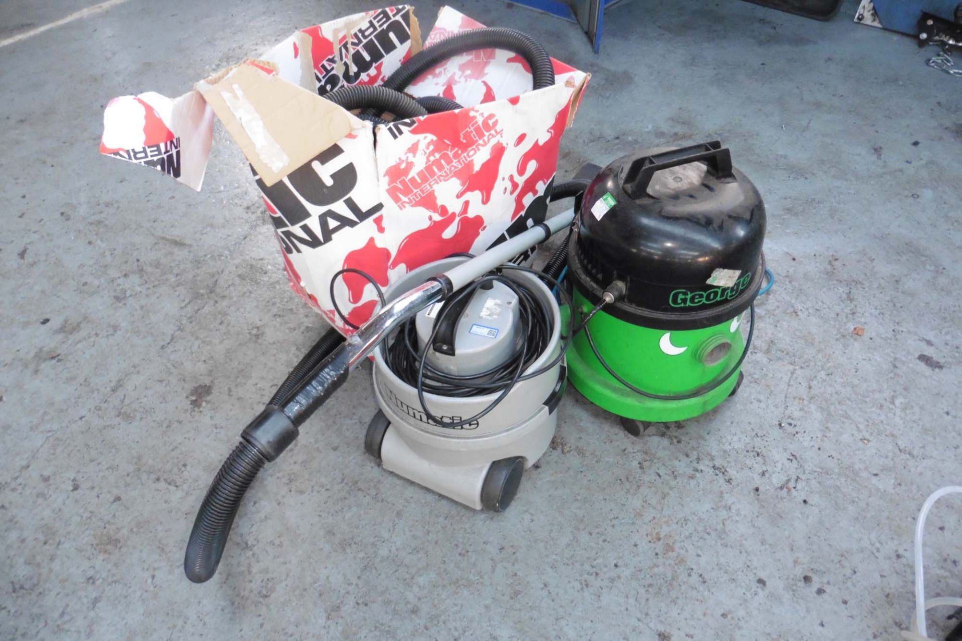 George vacuum cleaner and a Numatic vacuum cleaner