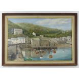 Millie Jackson (20th century), a study of a Cornish harbour, signed, oil on canvas, 39.5 x 59.