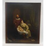 19th century Dutch School, a study of a gentleman with his wife and children, unsigned,