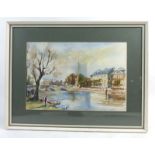 John Farquharson (20th century), Town Bridge, Bedford, signed and dated '81, watercolour,