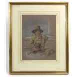 Francis William Topham (1808-1877), a seated figure, signed and dated 1856, pastels,