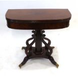 A 19th century mahogany tea table,