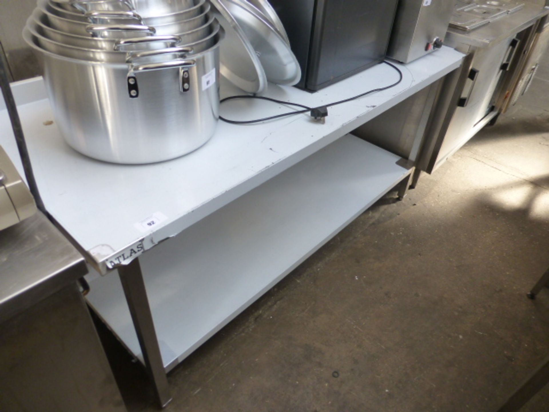 180cm stainless steel preparation table with shelf under