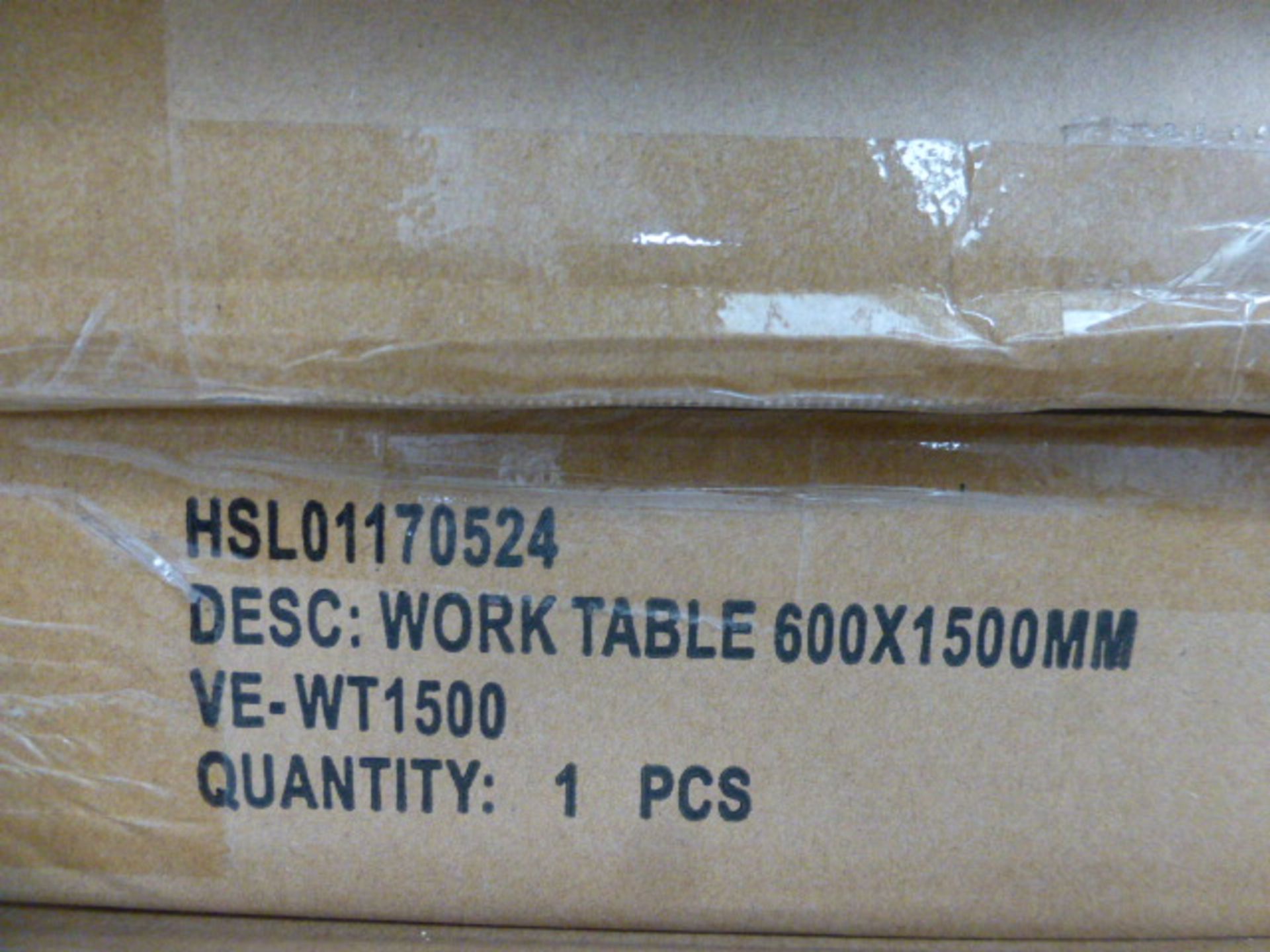 Stainless steel preparation table 60cm x 150cm (flatpack in box)