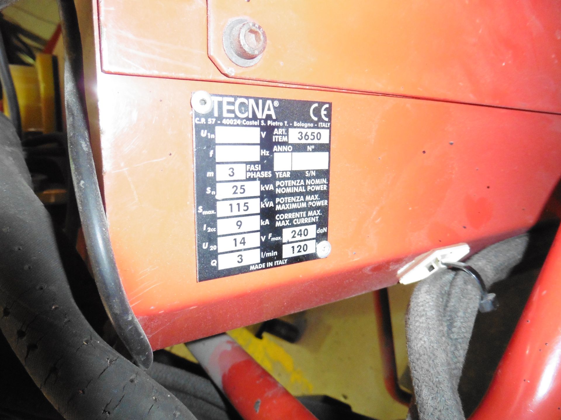 Tecna Inverter MFspot welding system on castors model 3650, serial no. 01171, year 2004 - Image 6 of 6