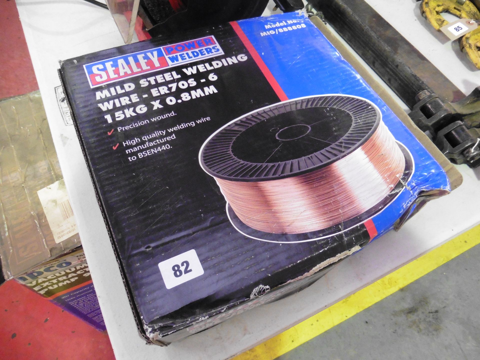 Roll of Sealey mild steel welding wire-ER70S-6 15kg x 0.8mm