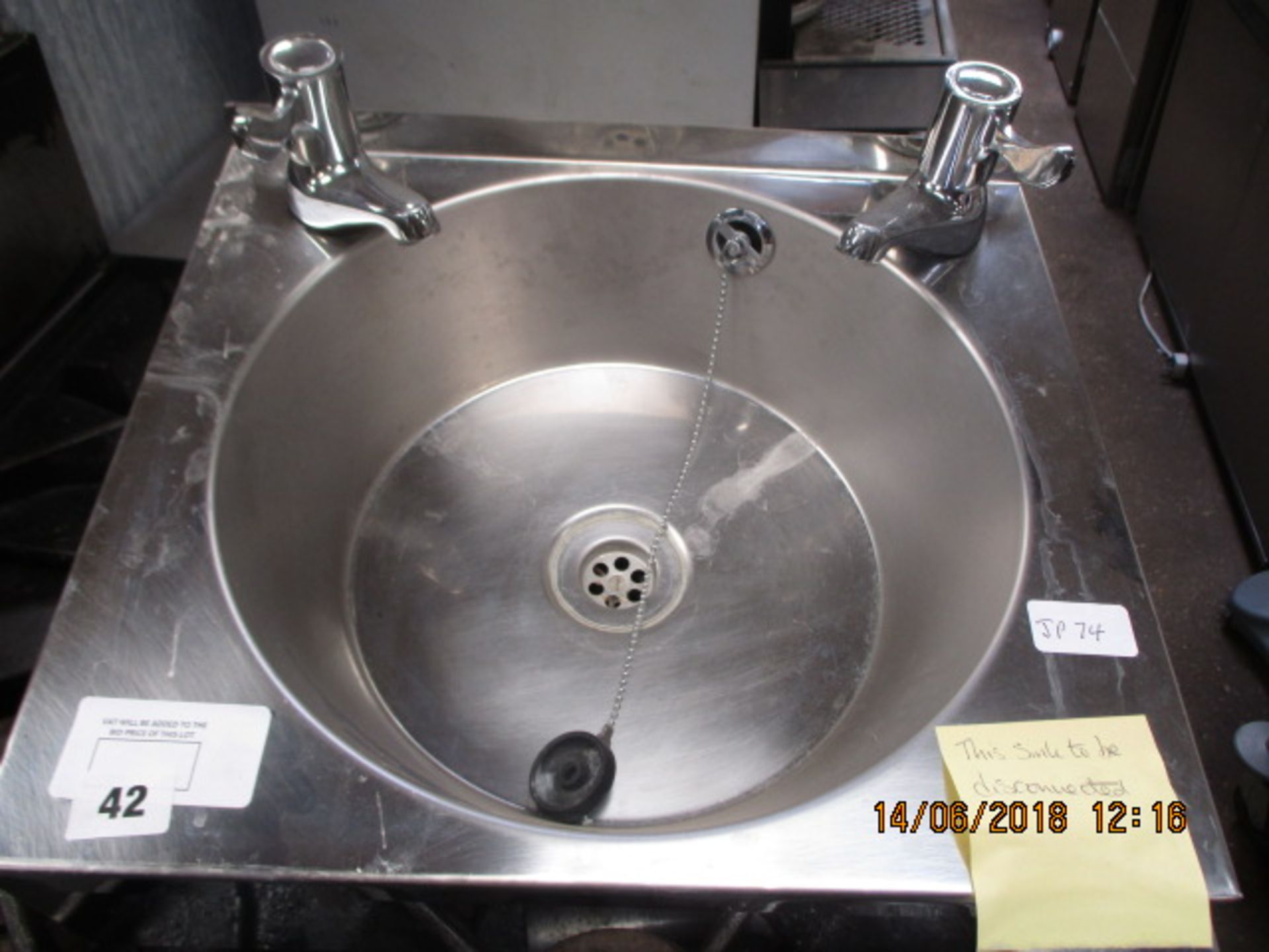 40cm stainless steel hand basin with taps