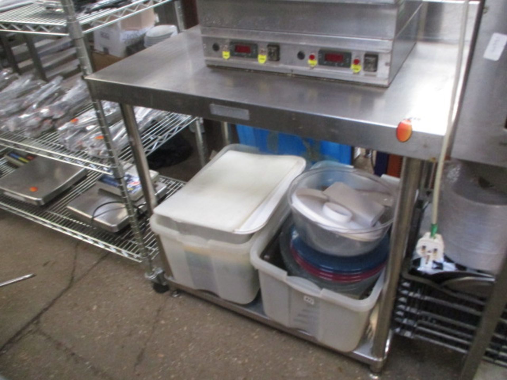 90cm stainless steel preparation table with shelf under