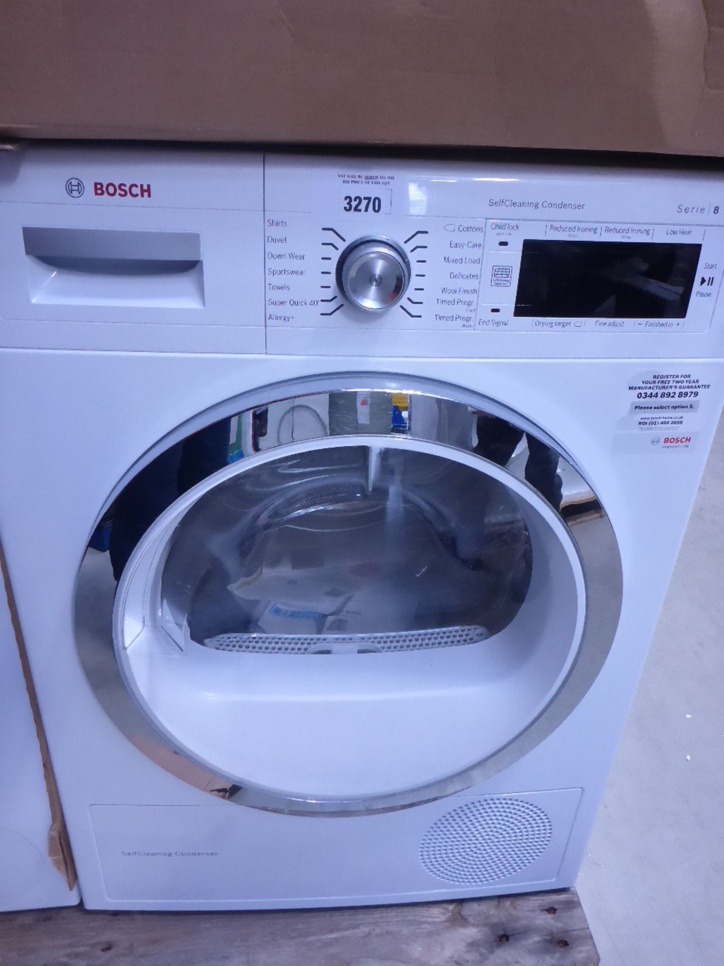 WTW87560GB Bosch Serie 8 self cleansing condensor tumble dryer