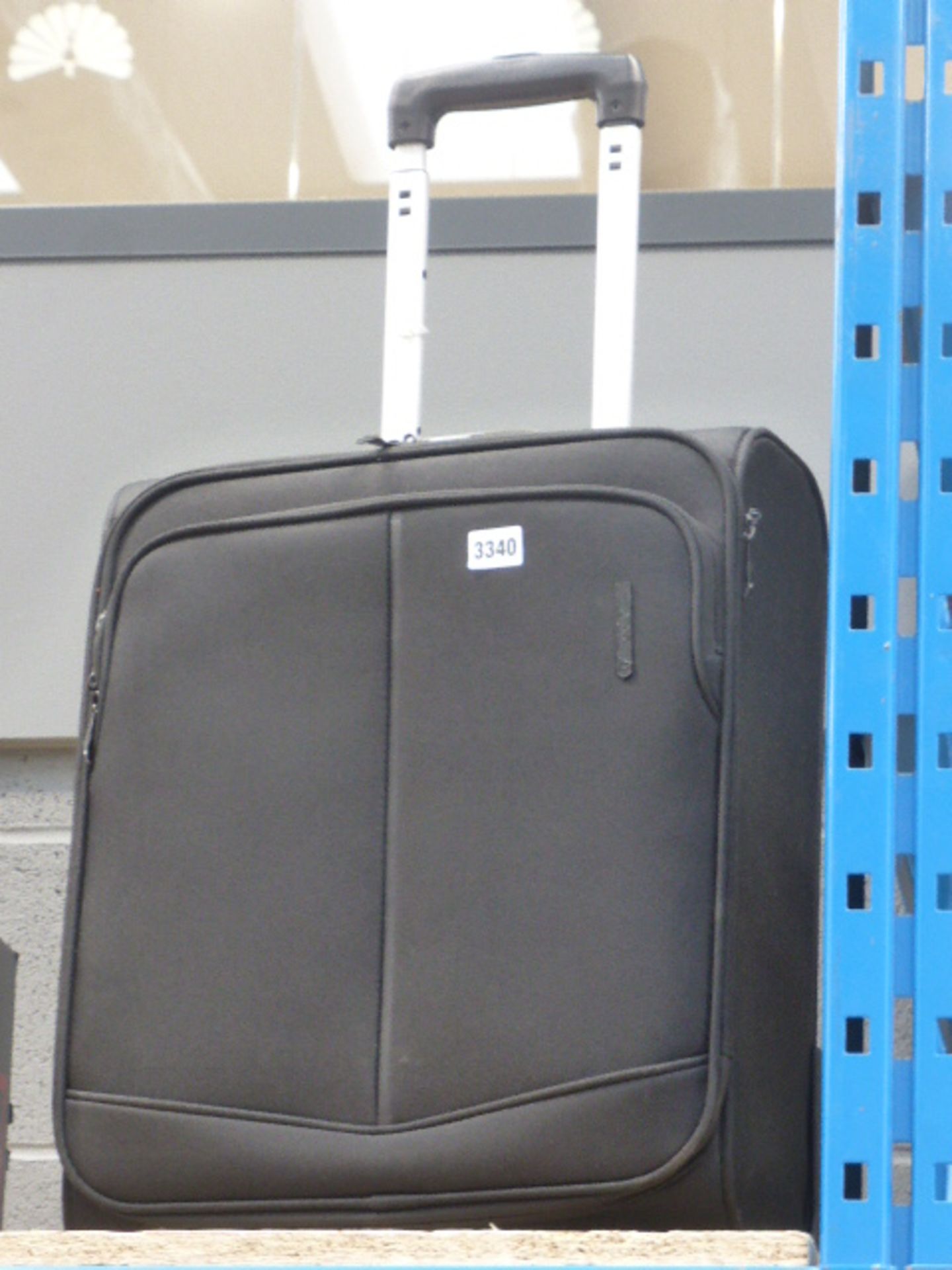 Mini black fabric suitcase