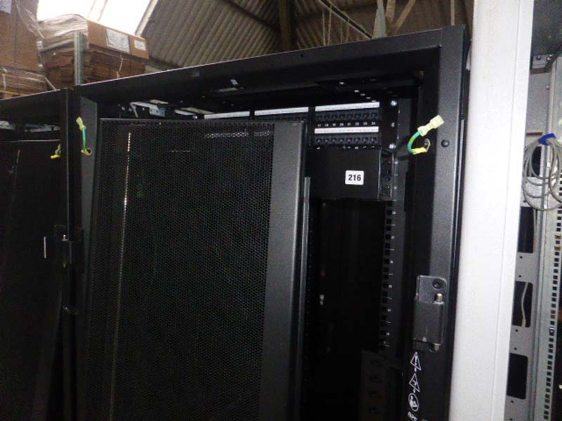 APC server cabinet with racks on castors, with double door to front and single door to back 75cm(