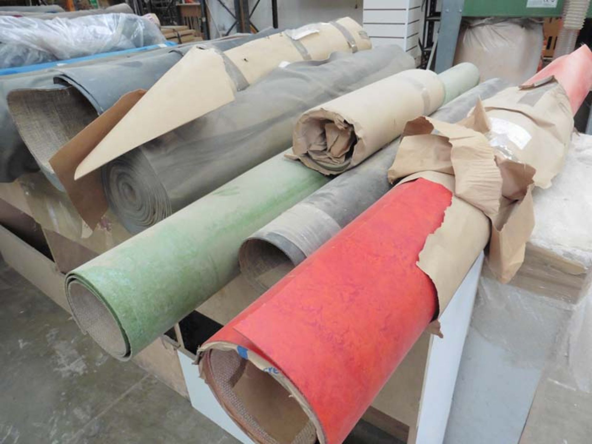 Quantity of foam and other fabrics, with a fabric cutter