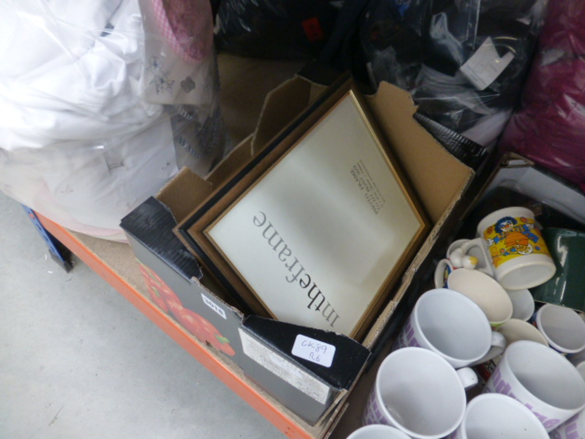 Tray containing various picture frames