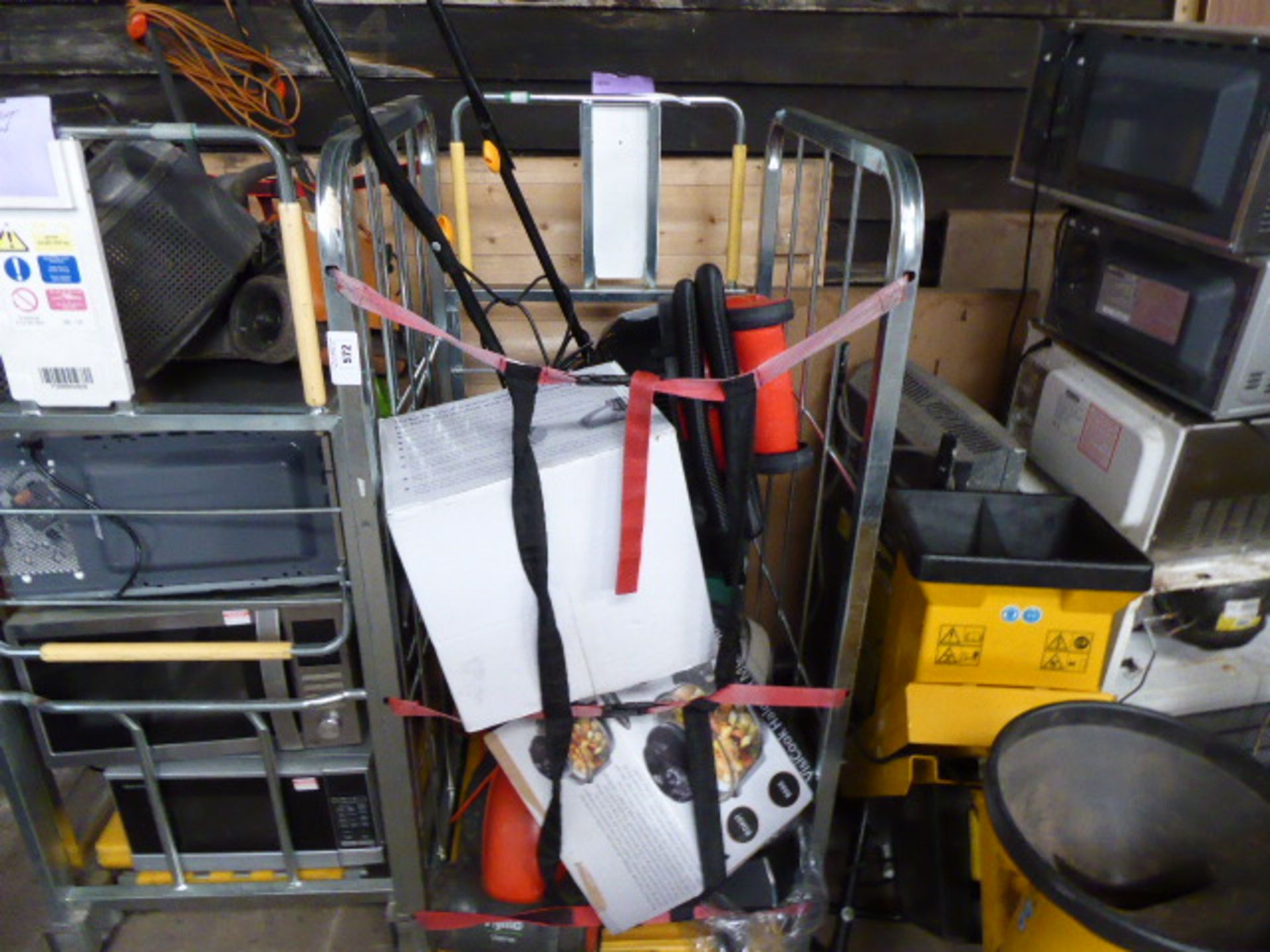 Stillage with contents of trade electrical items for spares or repairs only incl. domestic items and