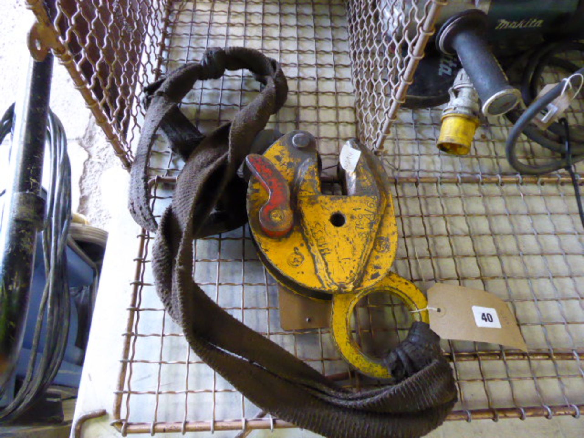 (164) Yellow sheet metal plate lifter