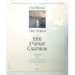 A 1991 Unipart calendar, bearing two signatures,