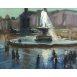 Marion Kenworthy, Trafalgar Square, signed, oil on board,