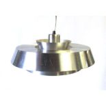 A 1970's Danish aluminium three-tier ceiling light of squat form CONDITION REPORT: