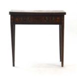 For Restoration: a late 18th century Dutch mahogany and marquetry games table with a folding top