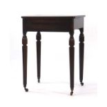 A 19th century mahogany and ebony strung work table,