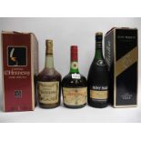 3 bottles of Cognac, 1x Courvoiser 3 star Luxe Cognac 68cl 40%,