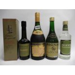 4 bottles, 1x Bonaparte Napoleon Brandy 1 litre 40%, 1x Rignac 4 star Brand Napoleon 70cl 40%,