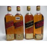 4 old bottles of Johnnie Walker Old Scotch Whisky circa 1970's,