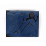 A 1960/70's Spanish ceramic wall plaque depicting a nude figure, inscribed Buxo,