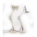 Two Herbert & Terry white enamelled Anglepoise desk lamps CONDITION REPORT: Working