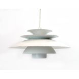 A 1970's white enamelled five-tier ceiling light by Form Light CONDITION REPORT: