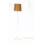 A 1970's Swedish white standard lamp with an orange shade by Hans Agne Jakobsson