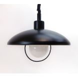 A Knud Christensen Electric A/S 'Komet' pull-down ceiling lamp with a black enamelled exterior