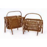 Two bamboo and rattan magazine racks