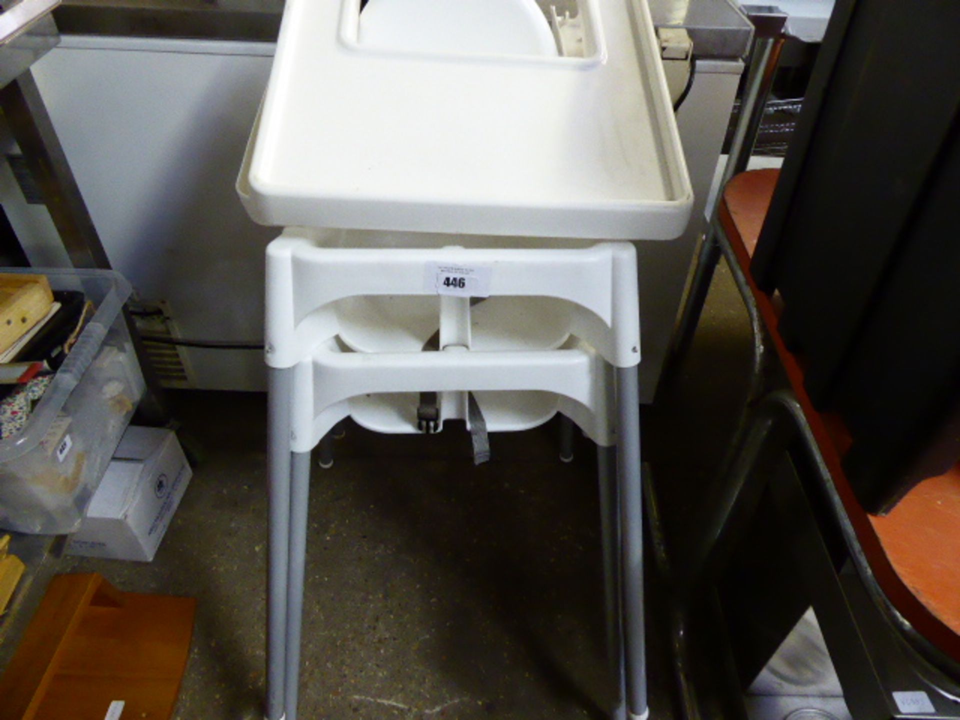 (227) 2 plastic IKEA type high chairs