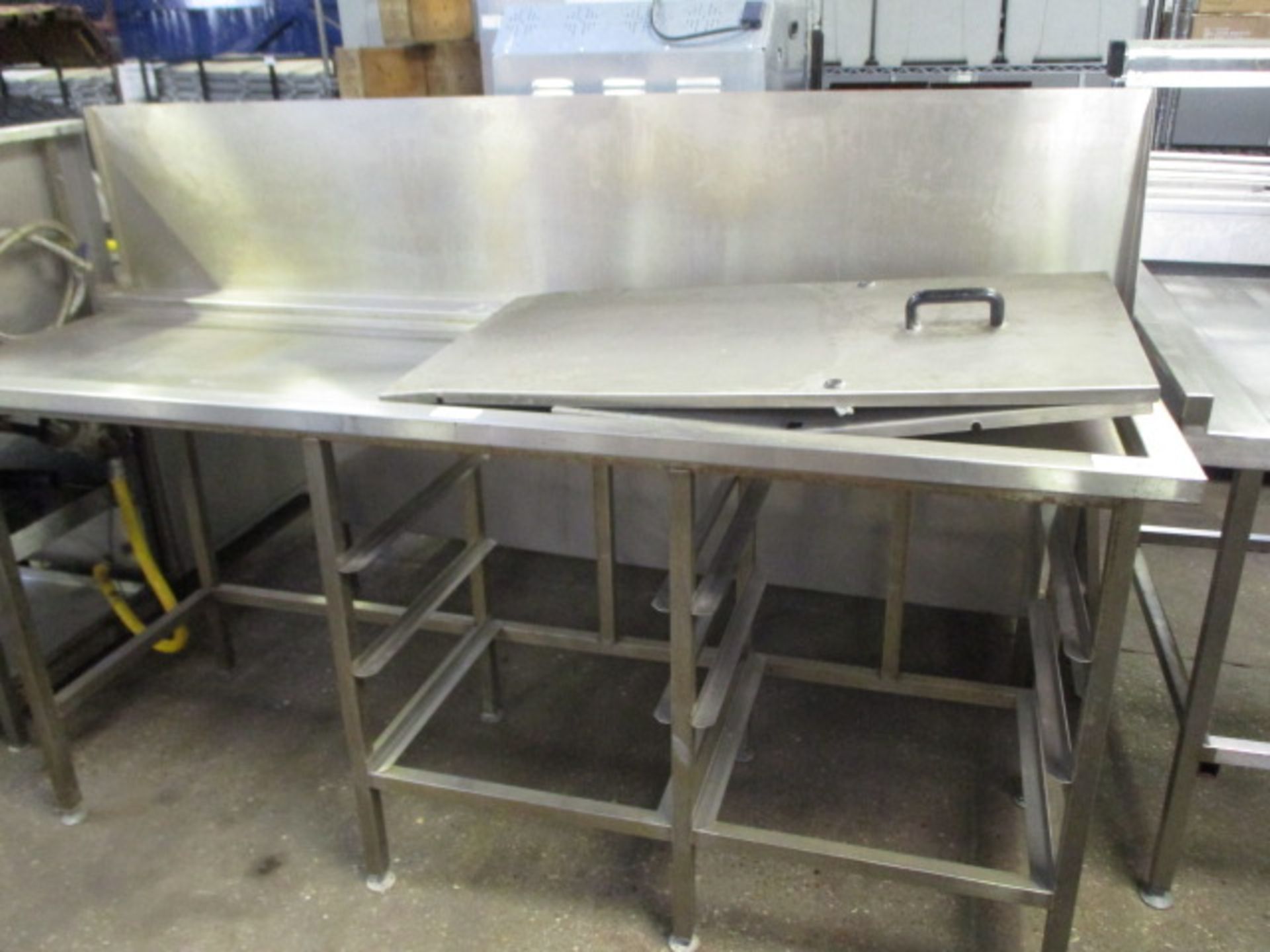 200cm stainless steel dishwasher draining board (ref.16)