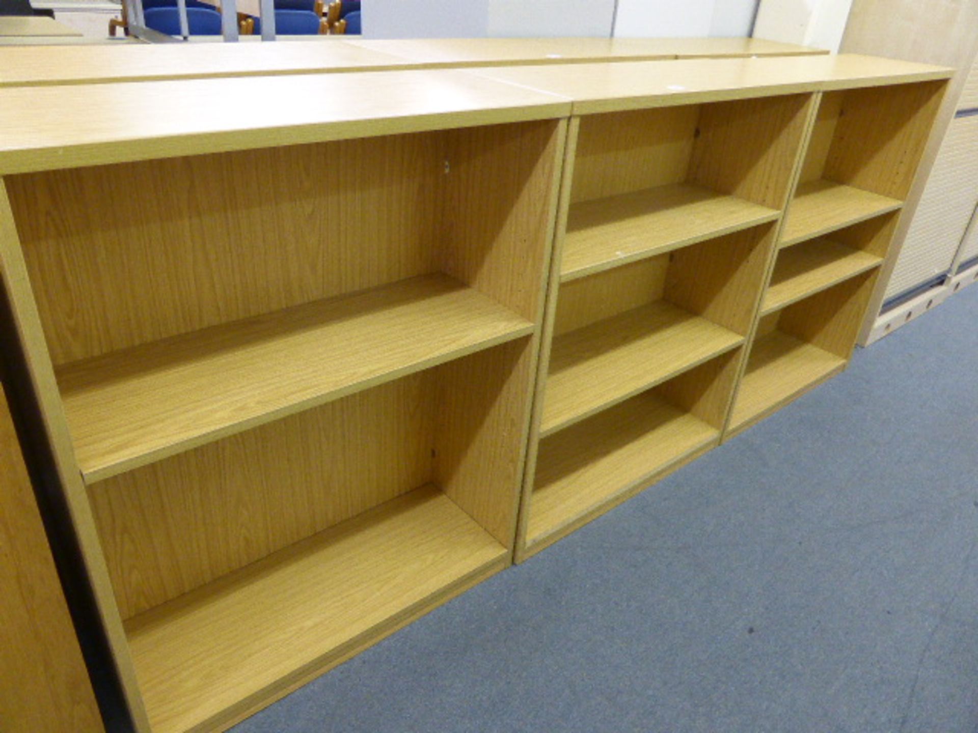 Three 80 x 100cm open bookshelves